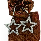 2.92 CT Diamond Star Earrings  in 18Kt White Gold